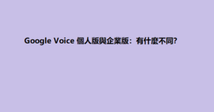 Google Voice 個人版與企業版：有什麼不同？